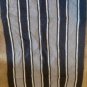 Pottery Barn Kids Navy and White Striped Blanket